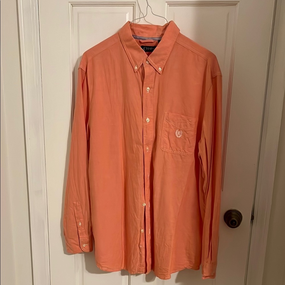 Chaps Orange Casual Button Down Shirt